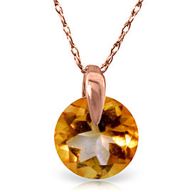 0.8 CTW 14K Solid Rose Gold Sundisk Citrine Necklace