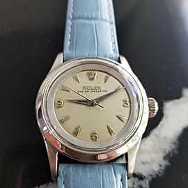 Mens Rolex Oyster Speedking Ref 6632 34mm Automatic c1950s Vintage RA138BLU