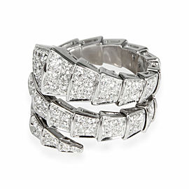 Bulgari Serpenti Diamond Ring in 18K White Gold 2.77 CTW