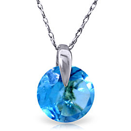 1 CTW 14K Solid White Gold Friend Indeed Blue Topaz Necklace