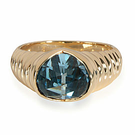 Bulgari Blue Topaz Ring in 18K Yellow Gold