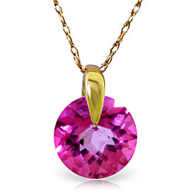 1 CTW 14K Solid Gold Unconditional Pink Topaz Necklace