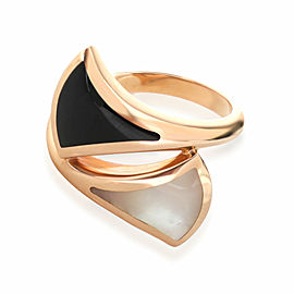 Bulgari Diva's Dream Mother Of Pearl Onyx Ring in 18k Rose Gold