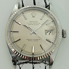 Mens Rolex Oyster Datejust 36mm 18k SS Automatic 1960s Vintage Swiss RJC173