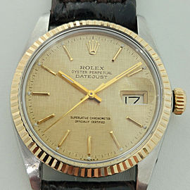 Mens Rolex Oyster Datejust Ref 36mm 18k SS Automatic 1980s Swiss RJC176