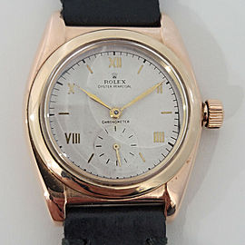 Mens Rolex Oyster Perpetual 32mm 14k Rose Gold Automatic 1940s Swiss RJC167