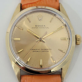 Mens Rolex Oyster Perpetual 1024 34mm Gold-Capped Automatic 1960s Swiss RA185O