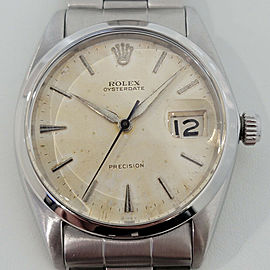 Mens Rolex Oysterdate Precision 34mm Hand-Wind 1960s Vintage Swiss RJC115S