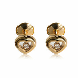 Chopard Happy Diamonds Heart Earrings in 18k Yellow Gold 0.11 CTW