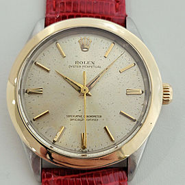 Mens Rolex Oyster Perpetual Ref 1005 14k Gold SS Automatic