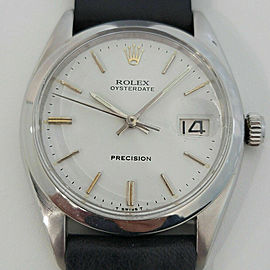 Mens Rolex Oysterdate Precision 6494 34mm Hand-Wind 1950s Vintage Swiss RA241B