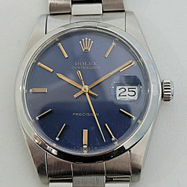 Mens Rolex Oysterdate Precision Ref 6694 34mm Hand-Wind