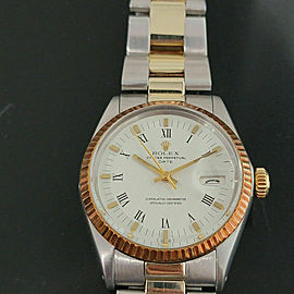 Mens Rolex Oyster Perpetual Date 1500 35mm Gold ss Automatic 1970s Swiss RA164