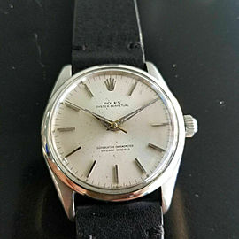 Mens Rolex Oyster Perpetual Ref 1002 34mm Automatic 1960s Swiss Vintage RA143