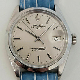 Mens Rolex Oyster Perpetual Date 1500 35mm Automatic 1960s Vintage RA259B