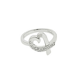 Tiffany & Co 18K White Gold Paloma Picasso Diamond Loving Heart Ring