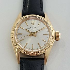 Ladies Rolex Oyster Perpetual Ref 6802 25mm 18k Gold Automatic 1960s RA135