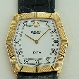 Midsize Rolex Cellini 4170 31mm 18k Gold Manual Wind 1970s All Original