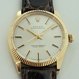 Mens Rolex Oyster Perpetual 18k Gold Automatic 1960s Vintage