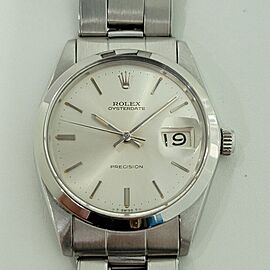 Rolex Oysterdate Precision 34mm Hand Wind 1960s Vintage