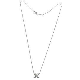 Tiffany &amp; Co Small Cross Stitch X Diamond Necklace In 18K White Gold