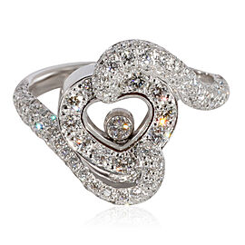 Chopard Happy Diamond Heart Ring in 18k White Gold 0.86 CTW