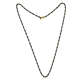 Superoro Men's Solid 14k Gold And Ceramic Necklace