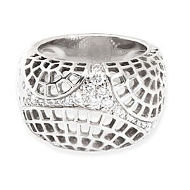 Cartier Broiderie Diamond Dome Ring in 18K White Gold