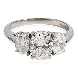 Tiffany & Co. Three Stone Diamond Engagement Ring in Platinum