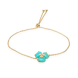 True Diamond Flower Bolo Bracelet in 18K Yellow Gold