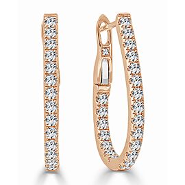 True Diamond Pear Shape Inside Out Hoop Earrings in 14KT Rose Gold