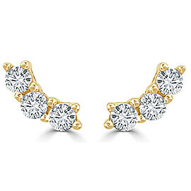 True 14k Yellow Gold & Diamond Stud Earrings