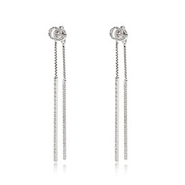 Gucci Running G Diamond Drop Earrings in 18k White Gold