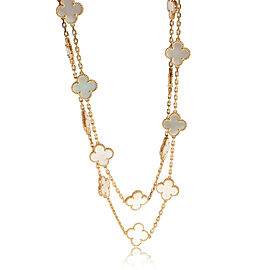 Van Cleef & Arpels Alhambra Mother Of Pearl Necklace in 18k Yellow Gold