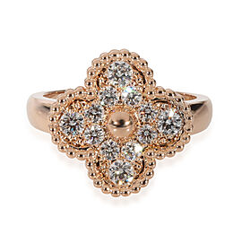 Van Cleef & Arpels Vintage Alhambra Diamond Ring in 18k Rose Gold