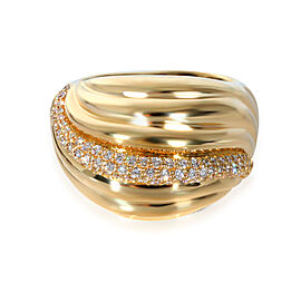 David Yurman Sculpted Cable Dome Ring in 18k Yellow Gold 0.49 CTW