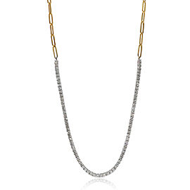 True Chain & Tennis Necklace in 14K Two Tone Gold