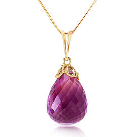 7 CTW 14K Solid Gold Love All Amethyst Necklace