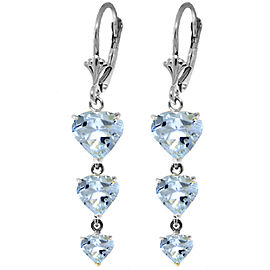 6 CTW 14K Solid White Gold Vanilla Hope Aquamarine Earrings