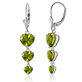 6 CTW 14K Solid White Gold We Dream Peridot Earrings