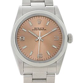 Rolex Midsize Oyster Perpetual Salmon Dial Steel 77080 Watch