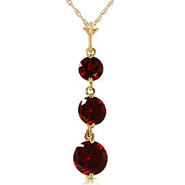 3.6 CTW 14K Solid Gold Eyes Of Happiness Garnet Necklace