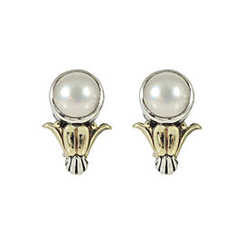 Lagos Sterling Silver 18K Yellow Gold Mabe Pearl Arcadian Earrings