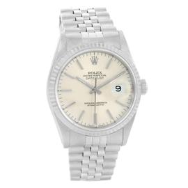 Rolex Datejust 16234 Stainless Steel & 18K White Gold Silver Dial Automatic 36mm Mens Watch