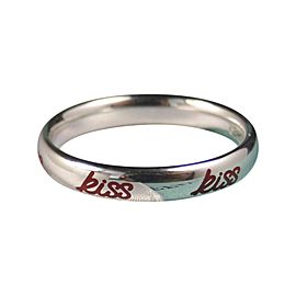 Tiffany & Co. Picasso Sterling Silver Red Enamel Graffiti Kiss Band Ring Size 5.5