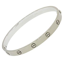 Cartier Love 18K White Gold Screw Bangle Bracelet Size 17