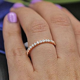 Delicate Rose Gold Engagement Ring features 0.75ct of total Diamonds BA-3500