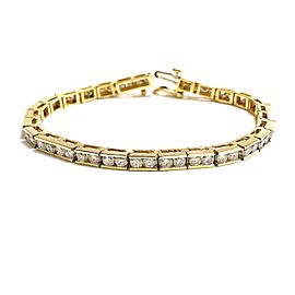 Vintage 14K Yellow Gold 7TCW Natural DIAMONDS 7.5” Ladies TENNIS BRACELET 15.3g