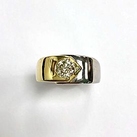 BREV DARIO 18K Yellow & White Gold 0.97TCW DIAMOND Size 9.5 Men’s Ring 10.9g