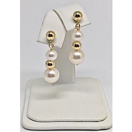 14K Yellow Gold Cultured Ayoka Pearl Earrings